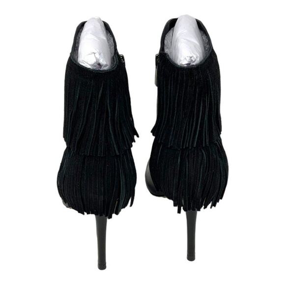 Vince Camuto Black Fringe Amenala Heel Bootie Size 8.5 NWT $179 MSRP - Picture 5 of 7